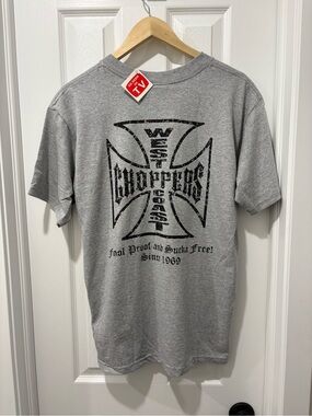 West coast choppers T-shirt Y2K Vintage 2003 new with tags grey double sided